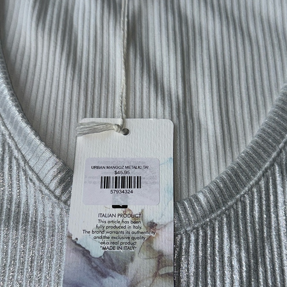 Metallic Silver Tank Top One size Made in Italy - Picture 4 of 12